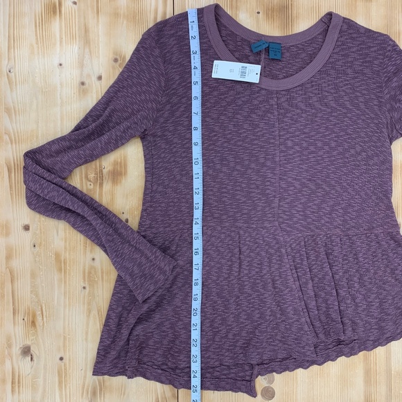 Anthropologie Left Of Center Bias Cut Babydoll Slub Knit Top Sz XS - Picture 8 of 9